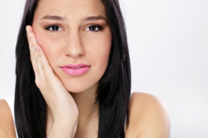 young woman with toothache